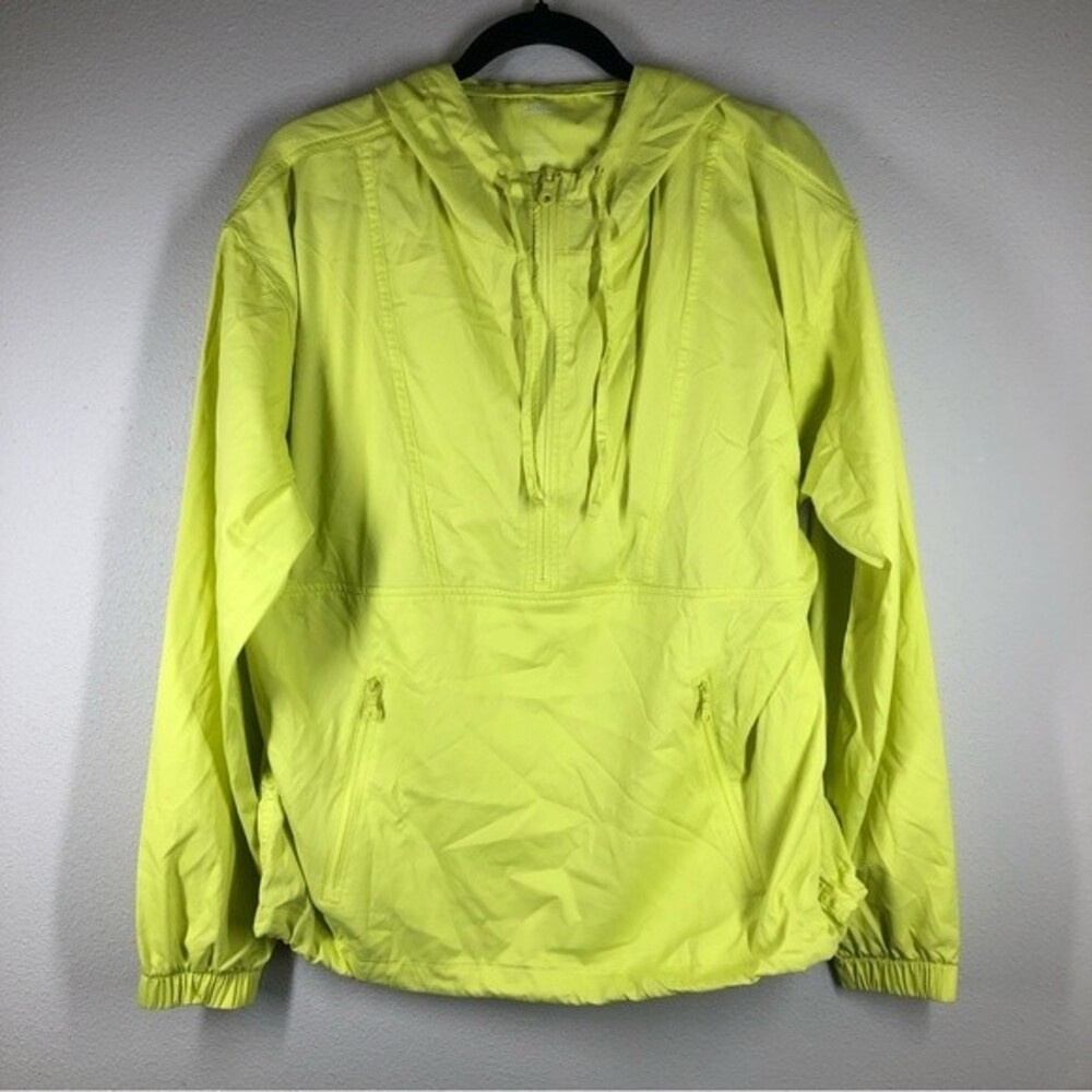 Girlfriend Collective Men’s Neon Half-Zip Huddle Windbreaker Jacket Size 3 XS